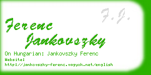 ferenc jankovszky business card
